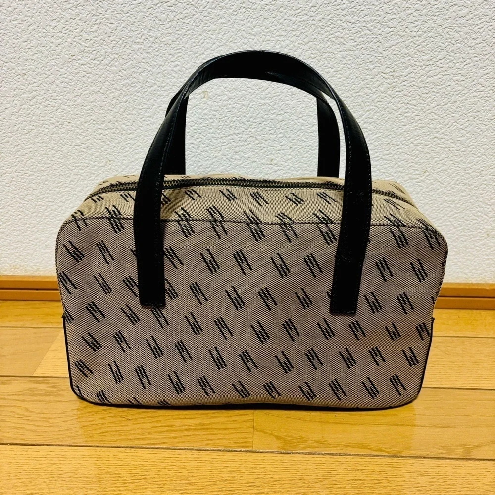 Missoni Leather/Canvas Beige and Black Handbag/Duffle bag with Pattern